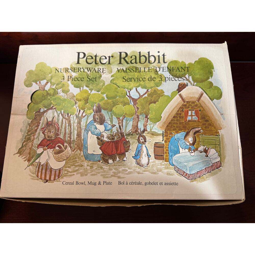 Vintage Wedgwood Beatrix Potter Mrs Tiggy Winkle 3 Piece Dish Set Plate Cup Bowl - Picture 3 of 11